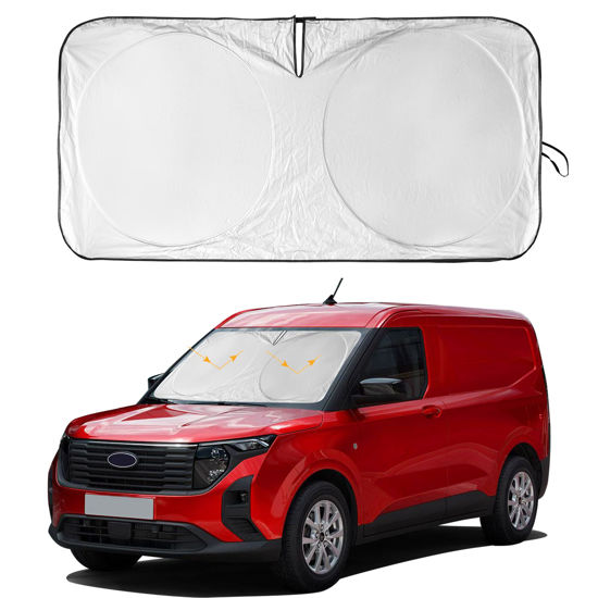 Picture of for Ford Escape 2013-2022 Car Windshield Sunshade Sun Shield for Edge Focus C-Max Fiesta Transit Van Interior Accessories,Front Window Sun Shades Cover Visor Protector 210T Reflective Shade Blocks UV