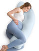 Picture of Momcozy Pregnancy Pillows for Side Sleeping, J Shaped Maternity Body Pillow for Pregnancy, Soft Pregnancy Pillow for Head Neck Belly Support, Blue