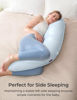 Picture of Momcozy Pregnancy Pillows for Side Sleeping, J Shaped Maternity Body Pillow for Pregnancy, Soft Pregnancy Pillow for Head Neck Belly Support, Blue