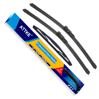 Picture of 3 Wipers Front Windscreen Wiper Blades 26" + 15", Rear Windscreen Wiper Blades 11", for Chevrolet Aveo/Sonic 2012-2017/ Holden Barina 2011-2017/OE Original Quality (set of 3)