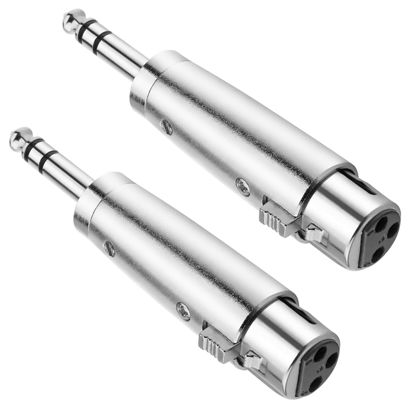 Picture of JOMLEY XLR Female to 1/4" TRS Adapter, Balanced XLR Female to 1/4 Inch TRS Stereo Jack Plug Cable Adapter - 2 Pack