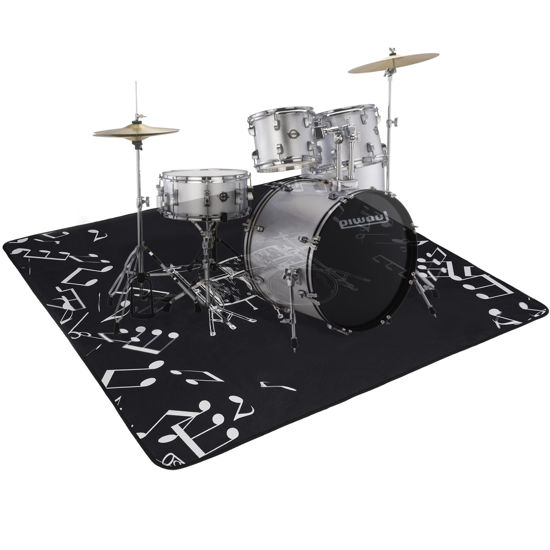 Picture of 4.6Ft x 5.9Ft Drum Mat Drum Carpet Tightly Woven Fabric with Non-Slip Grip Bottom Drum Rug for Bedroom, Studio, Apartment, Soundproof, Roll of 27.6 Square Feet