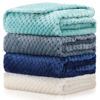 Picture of Frienda 4 Pcs Baby Fuzzy Blanket Fluffy Baby Blanket for Boys Girls Soft Warm Baby Receiving Blankets Nursery Bed Blanket Toddler Infant Newborn Receiving Blanket, 32 x 24 Inch (Blue Color)