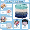 Picture of Frienda 4 Pcs Baby Fuzzy Blanket Fluffy Baby Blanket for Boys Girls Soft Warm Baby Receiving Blankets Nursery Bed Blanket Toddler Infant Newborn Receiving Blanket, 32 x 24 Inch (Blue Color)