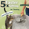 Picture of Sprinkle & Sweep Metal Cat Litter Scoop - Heavy Duty Litter Scooper & Speed Sifter with Comfortable Beech Wood Grip - Washable Convenient Stand for Easy and Efficient Cleaning