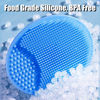 Picture of Baby Bath Brush, Baby Cradle Cap Brush, Silicone Massage Brush, Silicone Scrubbers Exfoliator Brush, Baby Skin Scrubbers for Dry Skin, Cradle Cap and Eczema (Large-Blue & Green)