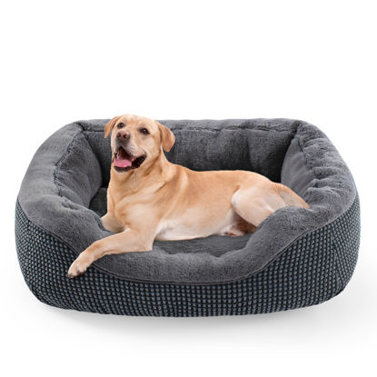 Picture of INVENHO Large Dog Beds for Large Dogs Washable, Rectangle Dog Beds Large Sized Dog, Orthopedic Dog Bed, Warming Soft Sleeping Puppy Bed Durable Pet Bed with Anti-Slip Bottom L(35"x25"x10")