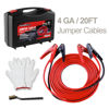 Picture of AWELTEC 100% Pure Copper Jumper Cables 4 Gauge 20 Feet - Heavy Duty Battery Booster Cable 800 AMP with Carry Bag, Safety Gloves and Iron Brush Included(Copper 4AWG x 20FT)