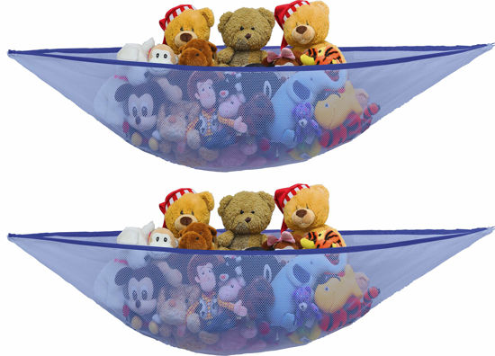 Picture of Simple Houseware 2 PK - Stuffed Animals Jumbo Toy Storage Hammock, Dark Blue