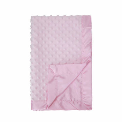 Picture of Pro Goleem Baby Soft Minky Dot Blanket with Silky Satin Backing Baby Gifts for Girls（Pink, 30’’ x 40’’）