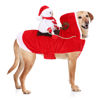 Picture of BWOGUE Santa Dog Costume Christmas Pet Clothes Santa Claus Riding Pet Cosplay Costumes Party Dressing up Dogs Cats Outfit for Small Medium Large Dogs Cats
