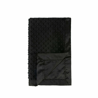 Picture of Pro Goleem Baby Soft Minky Dot Blanket with Satin Backing Baby Gifts for Boys and Girls (Black, 30’’ x 40’’)