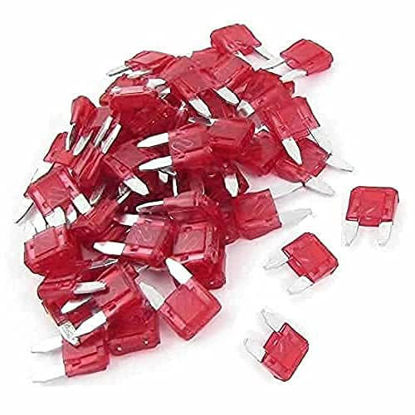 Picture of 100 Pack Auto Fuses 10AMP APM/ATM 32V Mini Blade Style Fuses 30A Short Circuit Protection Car Fuse (Red)
