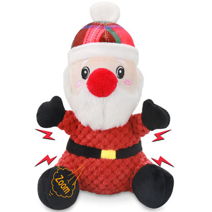 Picture of Newget Christmas Dog Toys, Dog Squeaky Plush Chew Toys with Crinkle Paper for Puppy, Small, Medium, Large Dogs, Interactive Pet Holiday Toys for Training and Reducing Boredom