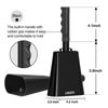 Picture of LEKATO Cowbell Noise Makers with Handle, Cow bell for Sporting Events 10 Inch Cheering Steel Cow Bell for Football Games,Party, Concert, Graduation, School, Farm Ranch(Black)