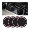 Picture of Mandark 4PCS Car Cup Holder Coasters, 2.75 Inch Non-Slip Insert Water Bottle Holder Pads, Dustproof Automotive Interior Accessories Mat, Universal for Vehicles, Trucks, RVs and More（Black/Pink）