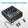 Picture of Moukey Audio Mixer Line Mixer, DC 5V, 8-Stereo Ultra, Low Noise 8-Channel for Sub-Mixing, for Small Clubs or Bars, As Guitars, Bass, Keyboards Mixer, 2022 New Version-MAMX3