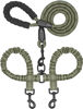 Picture of iYoShop Dual Dog Leash, Double Dog Leash, 360 Swivel No Tangle Walking Leash, Shock Absorbing Bungee for Two Dogs, Military Green, Large (25-150 lbs)