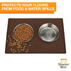 Picture of Neater Pet Brands Neater Mat - Waterproof Silicone Pet Bowls Mat - Protect Floors from Food & Water (32" x 24" Silicone, Brown)