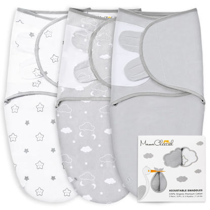 Picture of Mama Cheetah Preemie Swaddle Sack, Organic Swaddle Sleep Sacks for Preemies, Preemie Swaddle Blanket Wrap, Easy Swaddles for Premature Baby Boy Girl 4-7 lbs, Newborn Essentials, 3-Pack