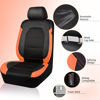 Picture of CAR PASS Leather Seat Covers, Breathable Universal Car Seat Cover Full Set for Cute Women Girly,5mm Composite Sponge Inside,Airbag Compatible Fits Most Auto,SUVs,Trucks,Vans(Full Set,Black&Orange)