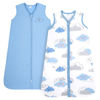 Picture of TILLYOU Sleep Sack 18-24 Months - 0.5 TOG Baby Wearable Blanket with 2-Way Zipper, Extra Soft Cotton Sleeveless Sleeping sack 2 Pack, Small Cloud & Blue