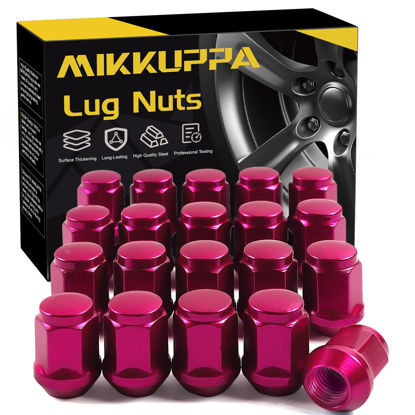 Picture of MIKKUPPA M12x1.5 Lug Nuts - Replacement for 2006-2019 Ford Fusion, 2000-2019 Ford Focus, 2001-2019 Ford Escape Aftermarket Wheel - 20pcs Pink Rose Closed End Lug Nut
