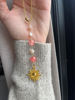 Picture of Sun Hanging Car Charm,Green and Gold Rear View Mirror Accessories Cute Boho Dangling Sun Car Decor Handmade Healing Crystals Stones Ornament Gifts for Women Men (Pink)