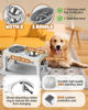 Picture of Jovrun Elevated Dog Bowls, Dog Feeder with 2 Stainless Steel Bowls &1 Slow Feeder Dog Bowls, 5 Heights Adjustable Raised Dog Bowls Stand for Medium Large Dogs, Dog Food Bowls with Non-Slip Feet