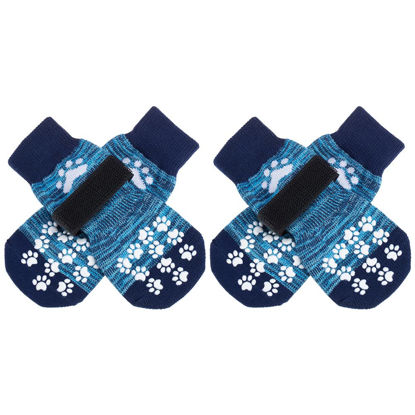 Picture of EXPAWLORER Double Side Anti-Slip Dog Socks - Dog Booties for Hot Pavement, Adjustable Pet Paw Protector, Traction Control Non-Skid for Indoor on Hardwood Floor Wear,Dog Shoes for Outdoor