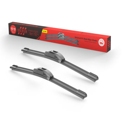 Picture of BERG REGEN® 15"+15" Windshield Wiper Blades 2 Pack Replacement for Jeep Wrangler 2017 2016 2015 2016 2015 2014 2013 2012 2011 2010 2009 2008 2007 OEM Quality All-Season Silicone Wiper Blades U/J Hook