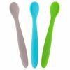 Picture of WeeSprout Silicone Baby Spoons - First Stage Infant Feeding Utensils With Soft-Tip, Bendable Kitchenware for Parent & Self-Feeding, Ultra-Durable, Dishwasher Safe, Travel Case, Set of 3