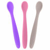 Picture of WeeSprout Silicone Baby Spoons - First Stage Infant Feeding Utensils With Soft-Tip, Bendable Kitchenware for Parent & Self-Feeding, Ultra-Durable, Dishwasher Safe, Travel Case, Set of 3