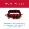 Picture of Huxley & Kent Ruff Pet Scrunchy | Buffalo Check (Small) | Festive Christmas/Holiday Neckwear for Dogs/Cats | Fun Stretchable Costume Accessory | Soft Collar with Bells