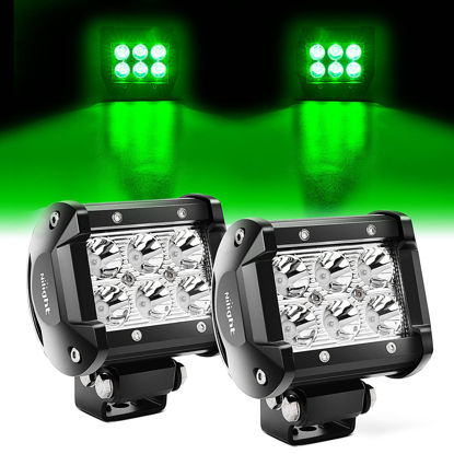 Picture of Nilight 4 inch Led Light Pod Green Spot Driving Fog Light 2PCS 18W Off Road Fishing Hunting Emergency Safety Signal Deck Trailer Hunting lights for UTV Pick-up Van Boat Tractor