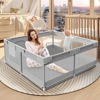 Picture of XVISHX Baby Playpen 50 x 50 Inch Play Pen Playards, Playpen for Babies and Toddlers, Baby Playard for Indoor & Outdoor Active Center Game Fence, with Skin-Friendly Fabric and Soft Breathable Mesh Grey