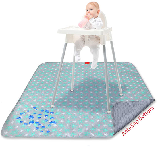 Picture of Splat Mat for Under High Chair Mat, Mealtime Baby Art/Crafts/Playtime, Anti Slip Waterproof Splash Machine Washable Portable Picnic Floor Feeding Table Cloth, 42x46 Inch