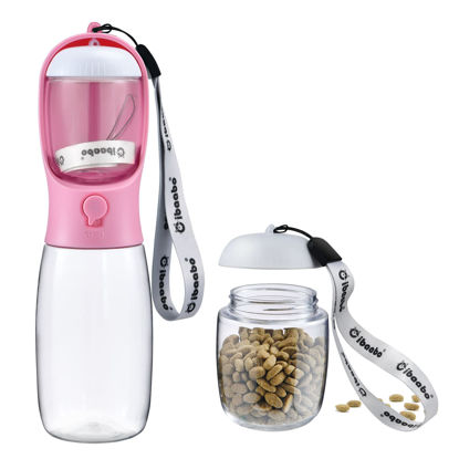 Picture of Cibaabo Dog Water Bottle with Food Container, Travel Puppy Water Bowl, Portable Pet Dispenser, Dog Stuff Accessories Items, Puppy Essentials Necessities for Yorkie Chihuahua Cat Walking and Hiking