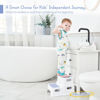 Picture of Forbena Kids Step Stool for Bathroom, 2 Step Stool for Toddlers Toilet Potty Training, Sturdy Children Plastic Step Stool for Bed Bathroom Counter Sink (White-Blue)