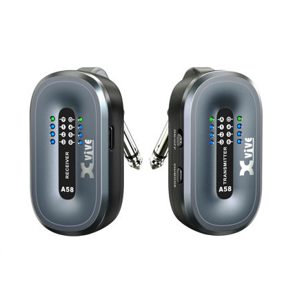 Picture of Xvive A58 Wireless Guitar System 5.8GHz Wireless Guitar Transmitter Receiver for Active or Passive Pickup Electric/Acoustic Bass Guitar