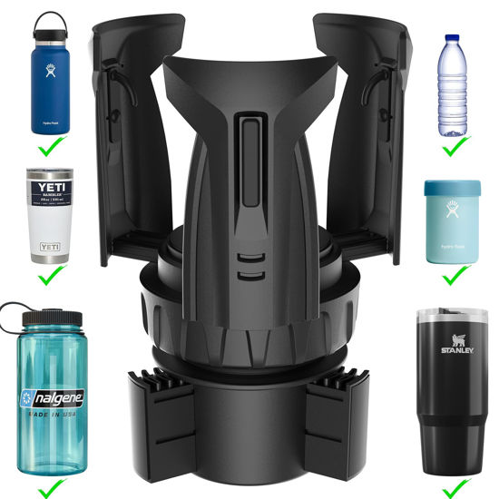 Picture of Automatic Car Cup Holder Expander, Large Water Bottles Holder for Yeti, Hydro Flask, Nalgene, Stanley, Owala 24/32/45/50 oz Travel Tumbler & Mug, Adjustable Car Cup Insert Car Accessories