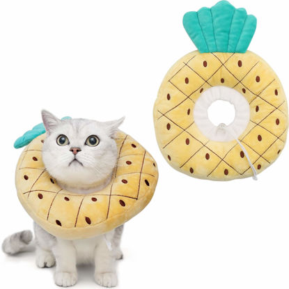 Picture of ANWA Adjustable Cat Cone Collar Soft, Cute Cat Recovery Collar, Cat Cones After Surgery for Kittens