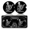 Picture of Car Coasters for Cup Holders，Car Cup Holder Coasters, 2 Pack Cup Holder Coasters for Car, Anti Slip Rubber Car Cup Mat with A Finger Notch, Cute Car Interior Accessories for Women2.75 Skull Skeleton