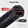 Picture of EVIL ENERGY 8AN Fuel Line Kit, 8AN Nylon Braided Fuel Line Hose Fitting Kit CPE 20FT Black