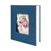 Picture of HenPisen Photo Album 4x6 100 Pockets, Linen Cover Top Loader Vertical, Slip-in Picture Blue Pockets Albums for Wedding, Family, Anniversary, Baby, Vacation