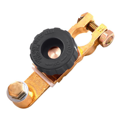 Picture of Top Post Battery Disconnect Switch - Quick Disconnect Battery Cut Off Switch for Car Truck Marine RV and Electrical Equipment - 12V/125A - Black