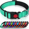 Picture of Taglory Reflective Dog Collar with Safety Locking Buckle, Adjustable Nylon Pet Collars for Puppy Dogs Female Male, XS, Turquoise