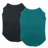 Picture of Dog Shirts Clothes, Chol&Vivi Dog Clothes T Shirt Vest Soft and Thin, 2pcs Blank Shirts Clothes Fit for Extra Small Medium Large Extra Large Size Dog Puppy, Small Size, Dark Green and Black