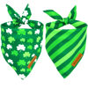 Picture of Realeaf St. Patrick's Day Dog Bandanas 2 Pack, Triangle Reversible Pet Scarf for Boys and Girls, Premium Durable Fabric, Multiple Sizes Offered, Holiday Bandana for Extra Large Dogs (X-Large)