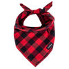 Picture of Gofshy Christmas Dog Bandana XLarge-Red Black Dog Scarf Buffalo Plaid Printing Adjustable Bib Handkerchief Accessories for Large Dogs (XL)